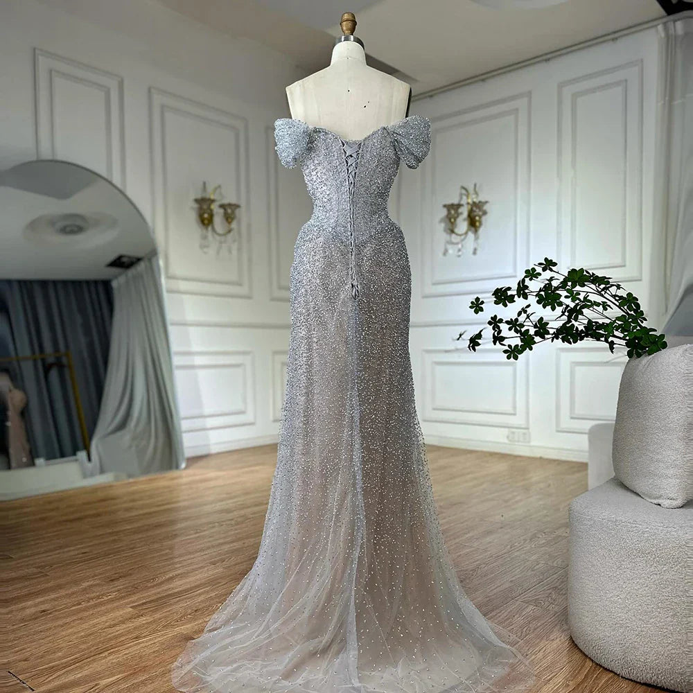 Luxus Designer Perlen Meerjungfrau Abendkleider Elegante Formale Kleid LA72905 