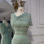 Luxury Dubai Evening Dress with Cape Long Party Gowns LA72126B