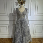 Vestidos de noche largos musulmanes beige con plumas y cuentas, de lujo, estilo Dubái, para mujer, para fiesta de boda, LA72172 