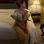 Vestido de noche elegante y sexy de sirena verde menta con escote en V, con perlas de lujo y cuentas, para mujer, fiesta LA71719 
