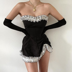 Irregular Strapless Homecoming Dress Sexy Cocktail Dress Y5941