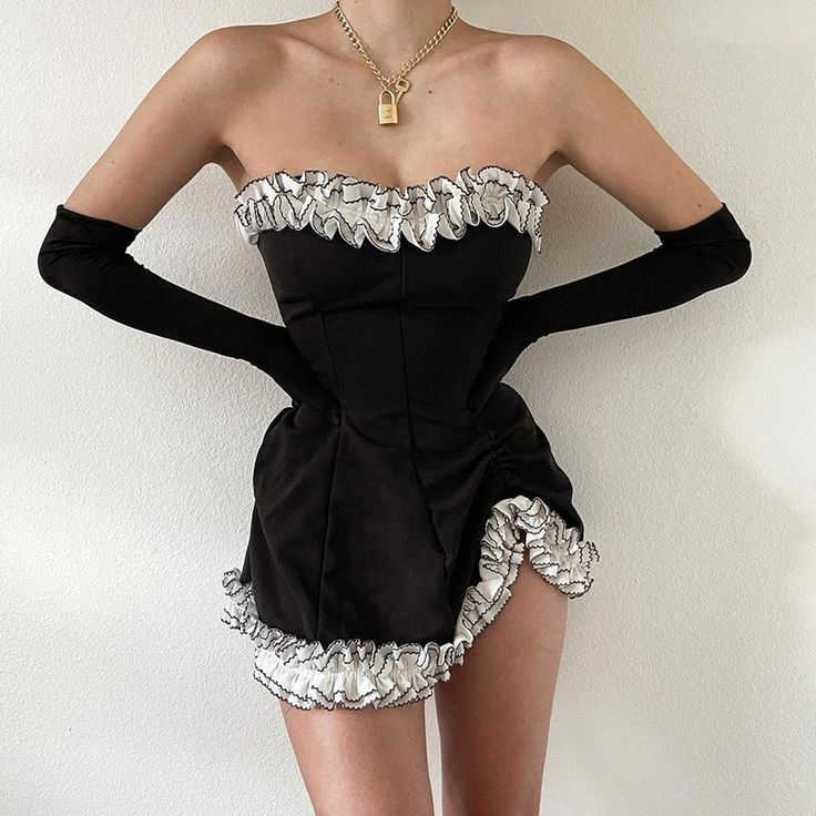 Irregular Strapless Homecoming Dress Sexy Cocktail Dress Y5941