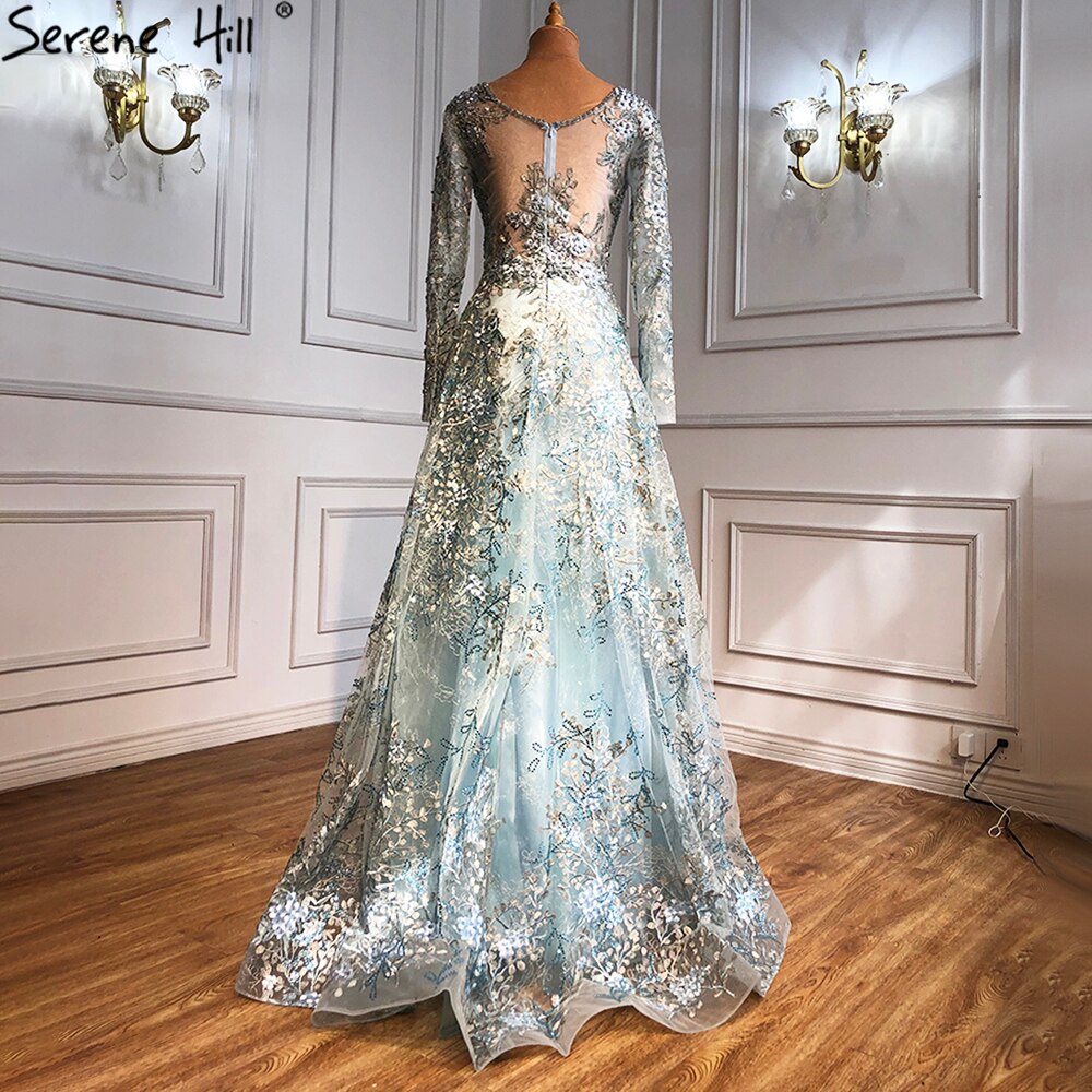 Elegante Langarm Arabische Abendkleider Luxus Dubai Plus Size LA71026