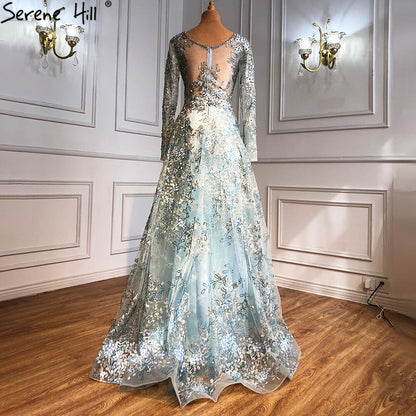 Elegante Langarm Arabische Abendkleider Luxus Dubai Plus Size LA71026