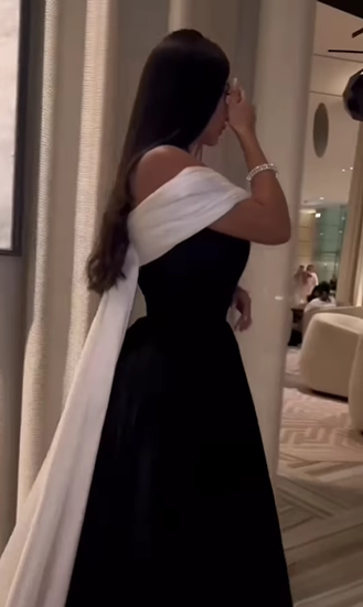 Vestidos de fiesta de satén blanco y negro de lujo con cola desmontable, vestido de noche para cóctel hecho a medida Y5025