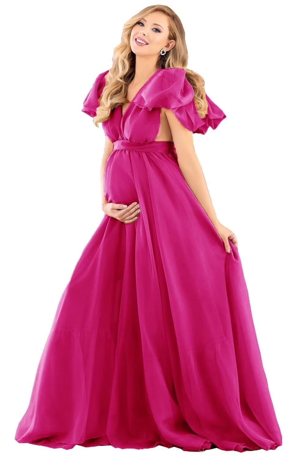 Blue Puffy Tulle Maternity Dresses for Photoshoot SY002