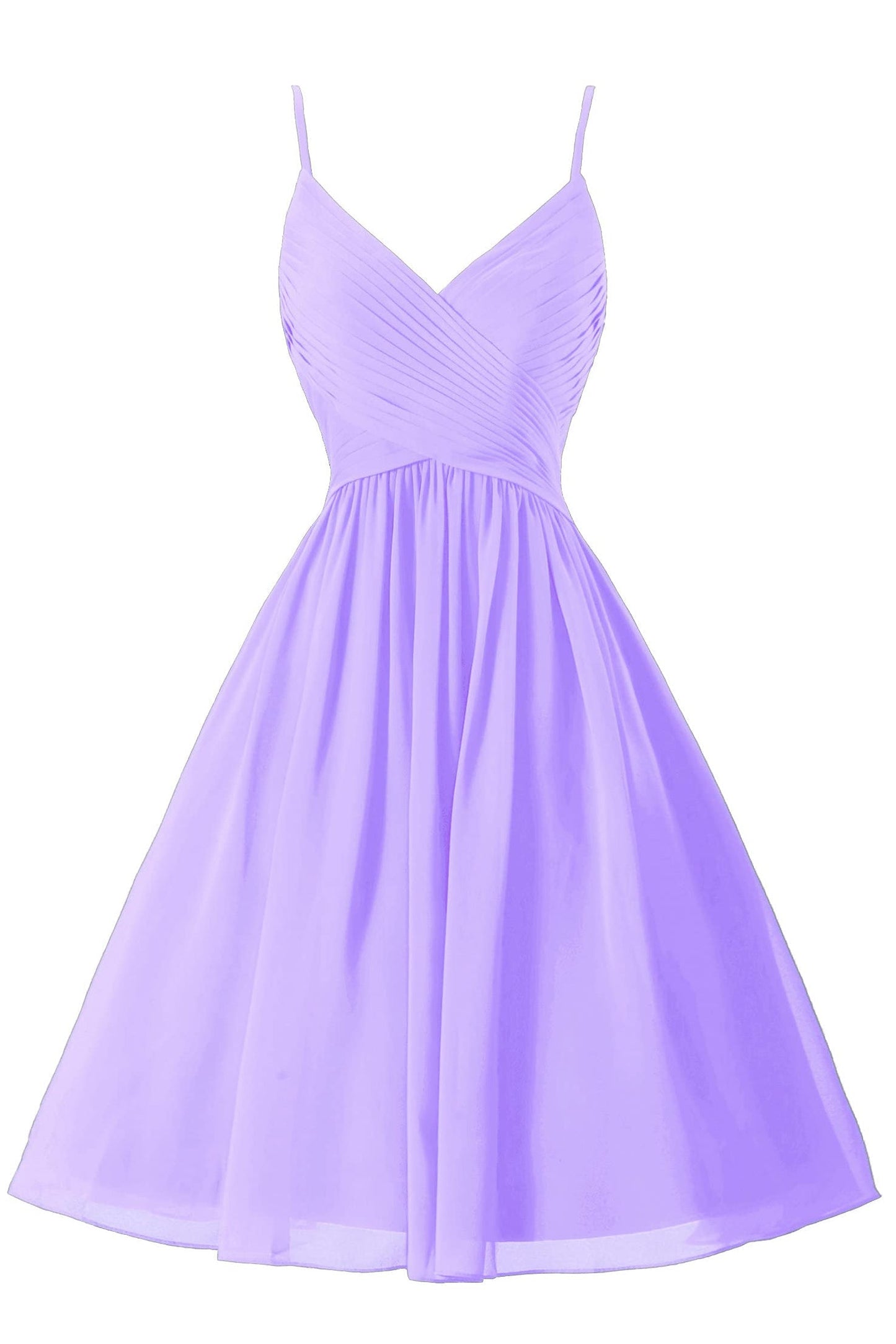 Vestidos de fiesta cortos de gasa con tirantes finos, sin mangas y corte en A, con bolsillos 