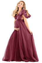 Blue Puffy Tulle Maternity Dresses for Photoshoot SY002