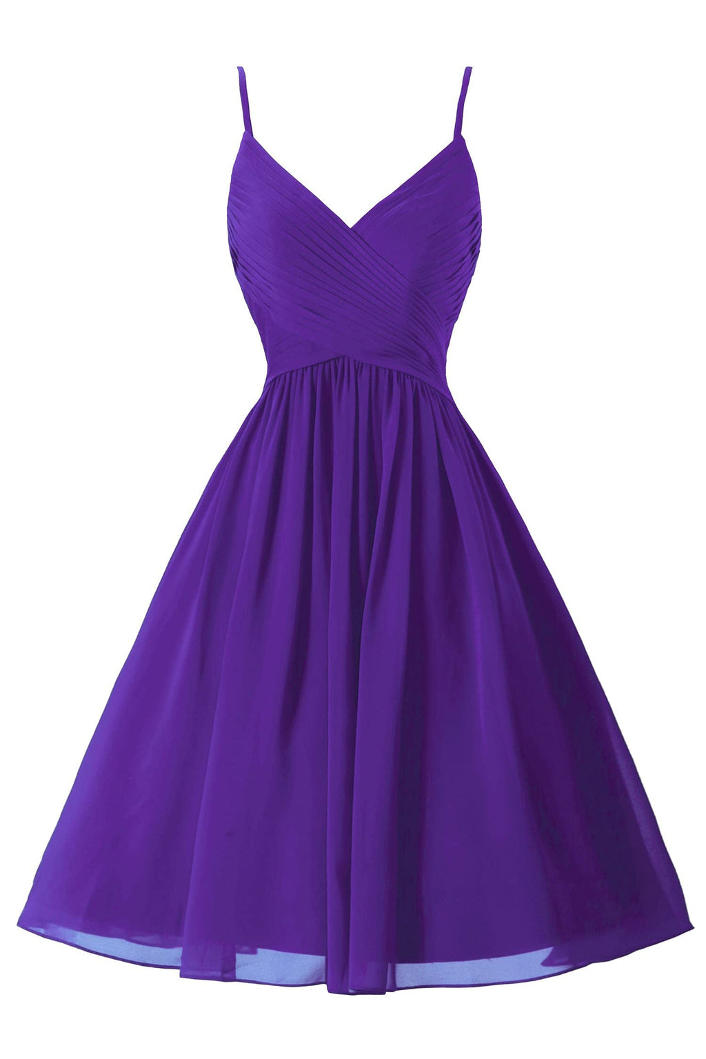 Vestidos de fiesta cortos de gasa con tirantes finos, sin mangas y corte en A, con bolsillos 