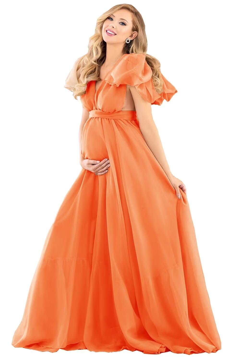 Blue Puffy Tulle Maternity Dresses for Photoshoot SY002