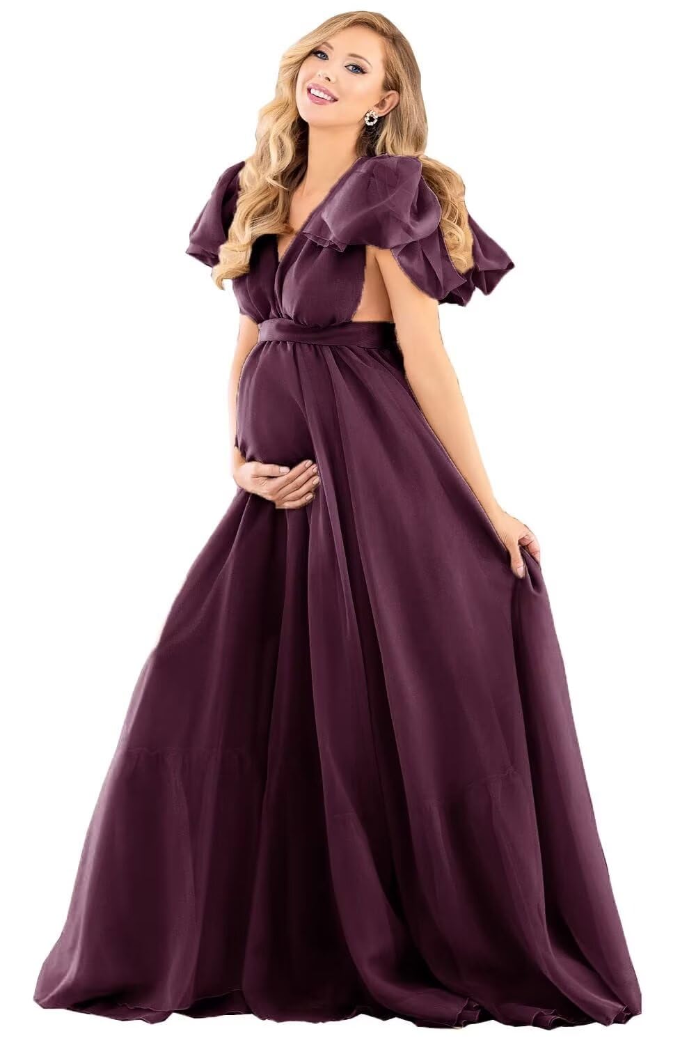 Blue Puffy Tulle Maternity Dresses for Photoshoot SY002