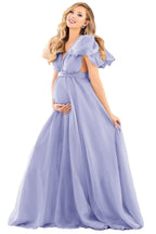 Blue Puffy Tulle Maternity Dresses for Photoshoot SY002