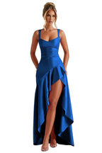Satin Ruffles Prom Dresses for Teens Hi-Low Aline Cocktail Dresses for Women QA204