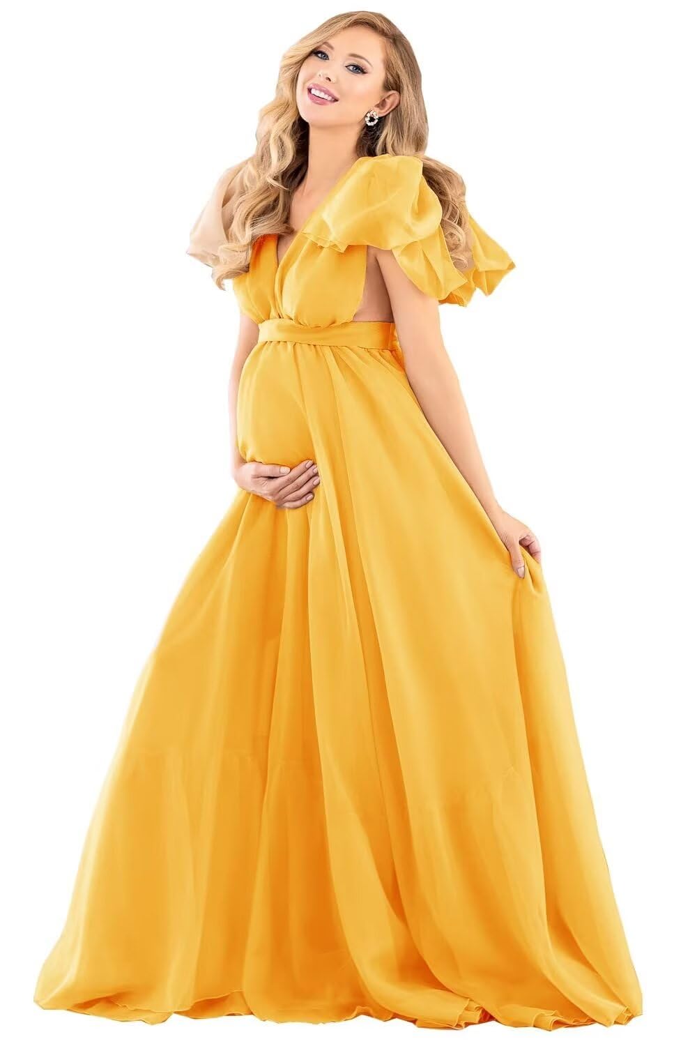 Blue Puffy Tulle Maternity Dresses for Photoshoot SY002