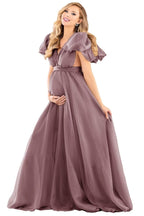 Blue Puffy Tulle Maternity Dresses for Photoshoot SY002