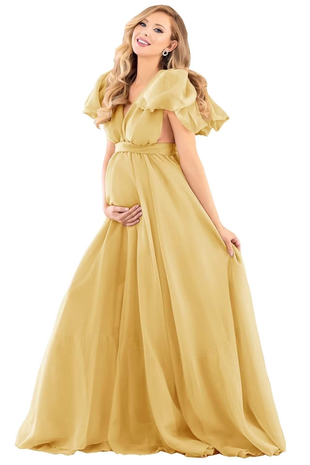 Blue Puffy Tulle Maternity Dresses for Photoshoot SY002