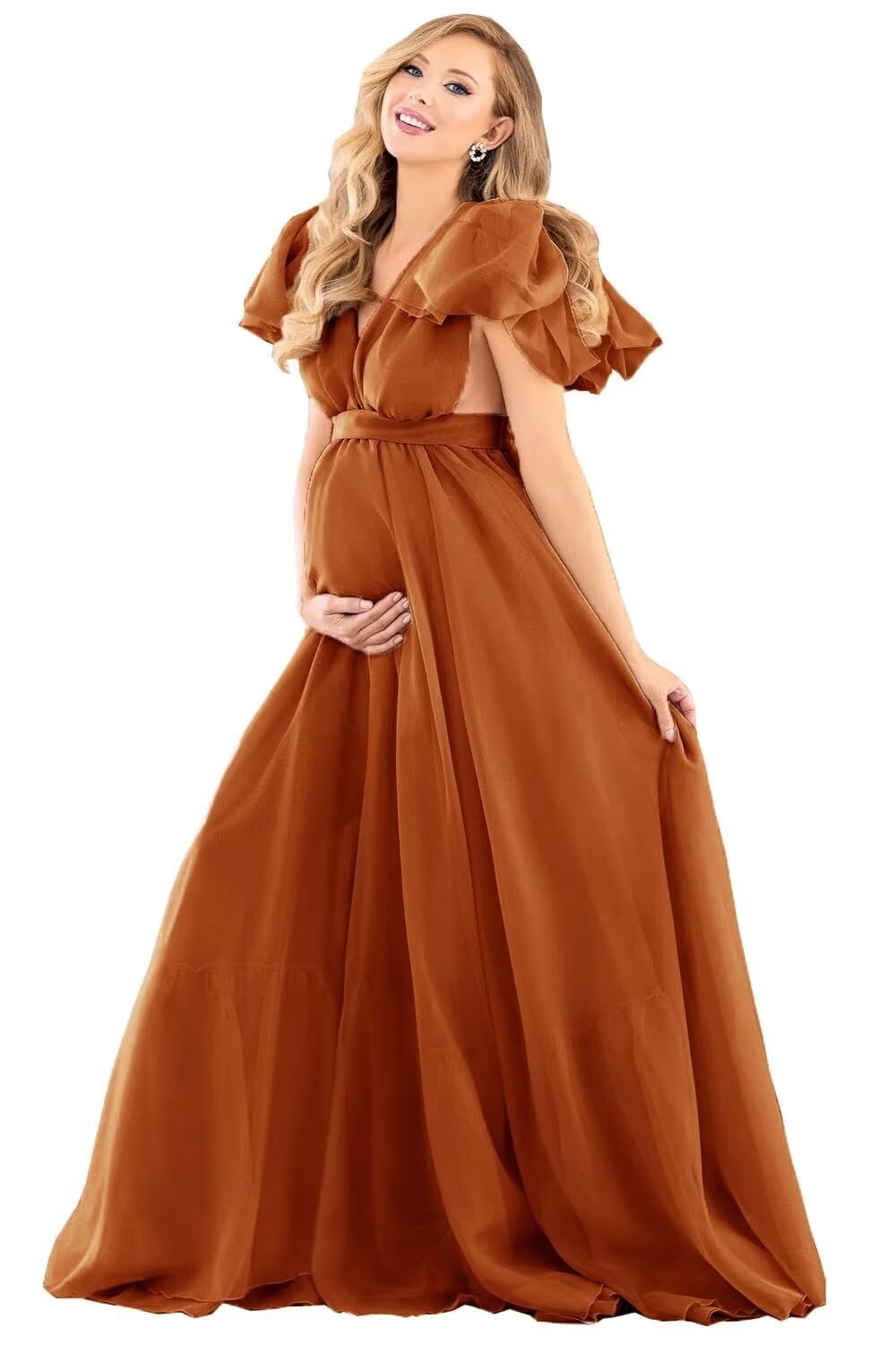 Blue Puffy Tulle Maternity Dresses for Photoshoot SY002