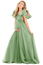 Blue Puffy Tulle Maternity Dresses for Photoshoot SY002