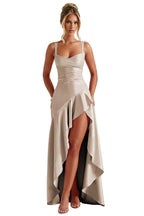 Satin Ruffles Prom Dresses for Teens Hi-Low Aline Cocktail Dresses for Women QA204