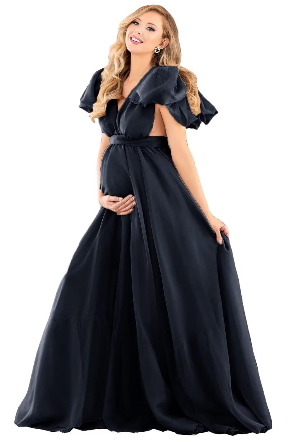 Blue Puffy Tulle Maternity Dresses for Photoshoot SY002