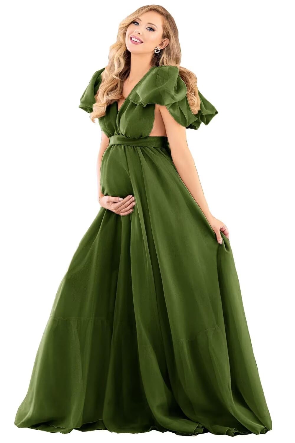 Blue Puffy Tulle Maternity Dresses for Photoshoot SY002