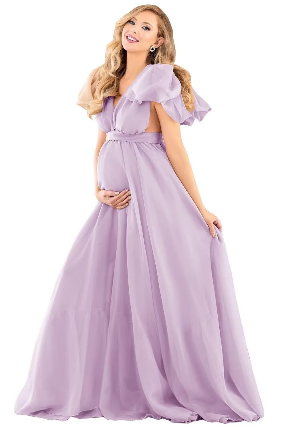 Blue Puffy Tulle Maternity Dresses for Photoshoot SY002