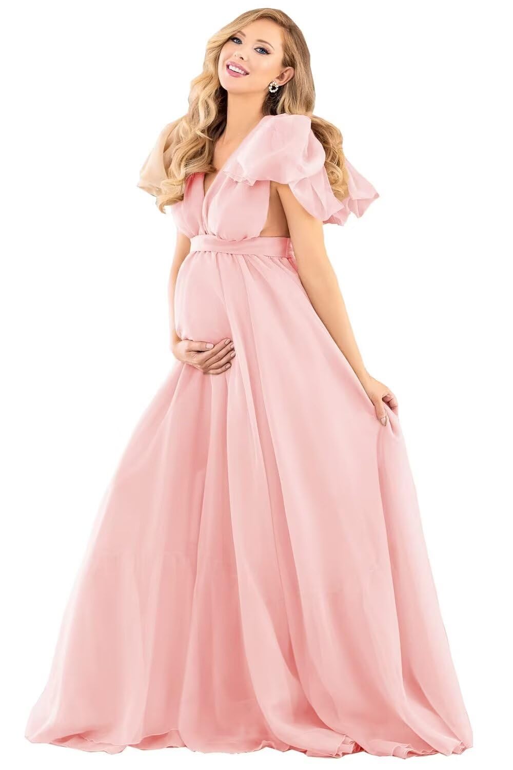 Blue Puffy Tulle Maternity Dresses for Photoshoot SY002