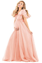 Blue Puffy Tulle Maternity Dresses for Photoshoot SY002