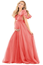 Blue Puffy Tulle Maternity Dresses for Photoshoot SY002