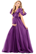 Blue Puffy Tulle Maternity Dresses for Photoshoot SY002