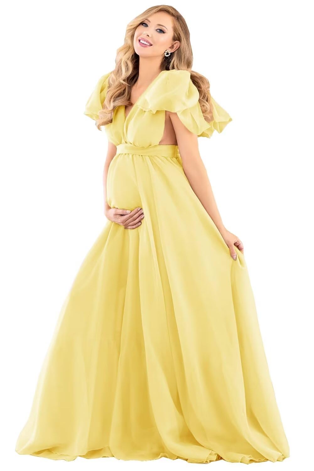 Blue Puffy Tulle Maternity Dresses for Photoshoot SY002