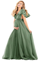 Blue Puffy Tulle Maternity Dresses for Photoshoot SY002