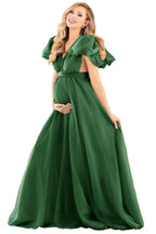 Blue Puffy Tulle Maternity Dresses for Photoshoot SY002