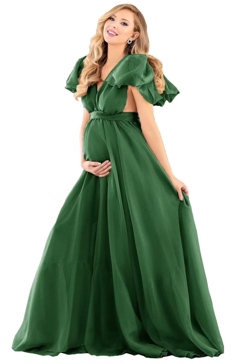 Blue Puffy Tulle Maternity Dresses for Photoshoot SY002