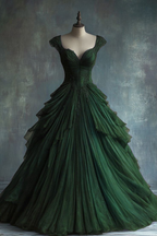 Elegante vestido de quinceañera de tul azul con encaje y corte en A, estilo formal, Y7797
