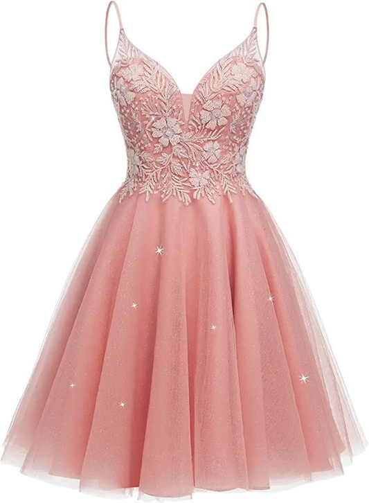 Glitzerndes Tüll-Heimkehrkleid für Teenager, Mini-Cocktailkleid, Y2411