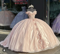 Glänzendes Rosa Quinceanera Kleid Ballkleid Applique Party Kleider Süße 16 Kleid Y2567