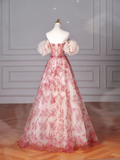 Hübsches rotes A-Linien-Ballkleid mit Perlen und Tüll, schulterfrei, Abendkleid, formelles Geburtstagsballkleid Y8621