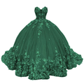 Vestido de quinceañera verde con escote corazón para niñas Y7156