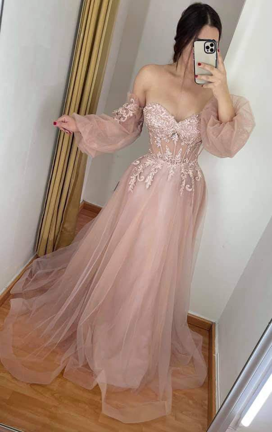 Trägerloses Rosa Korsett Tüll Ballkleid Abendkleid Y4820
