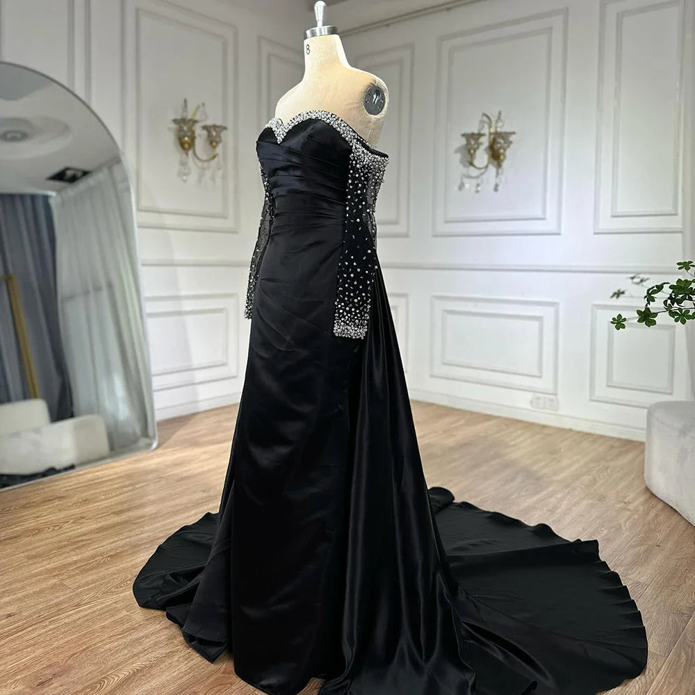 Elegantes Abendkleid aus gelbem Satin mit Herzausschnitt LA72777