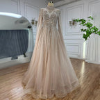 Vestidos de noche árabes turquesas de corte A con cuentas y mangas estilo capa para mujer, para fiesta de bodas 2025 LA72199 