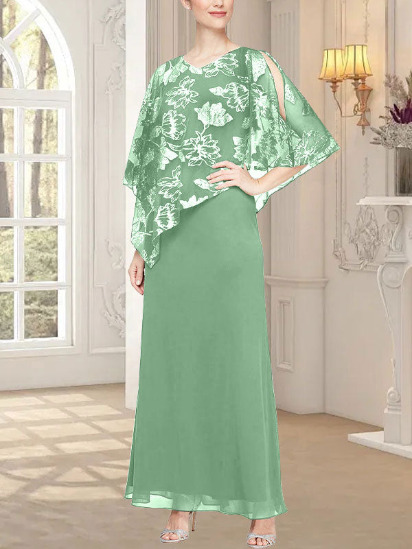Vestido largo de malla brillante con corpiño asimétrico superpuesto novedoso