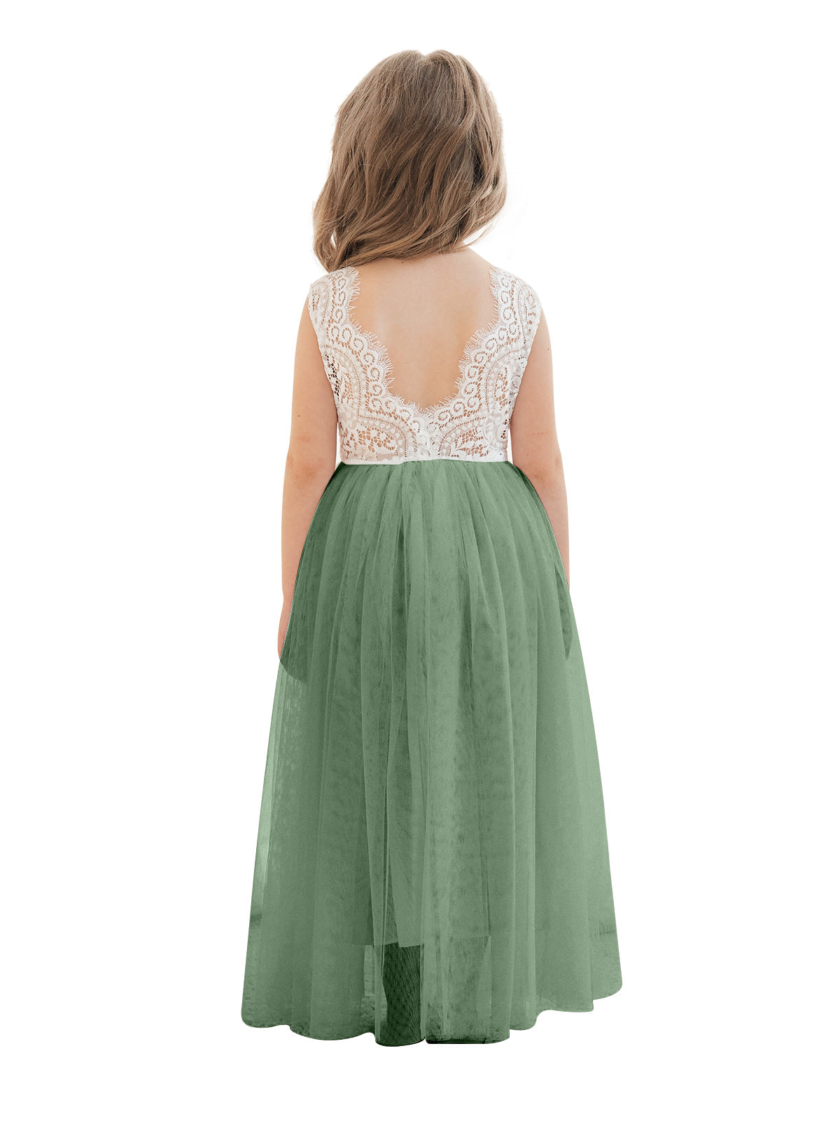 A-Linie Spitze Tüll Knöchellang Weiß Kleid (2003227597) 