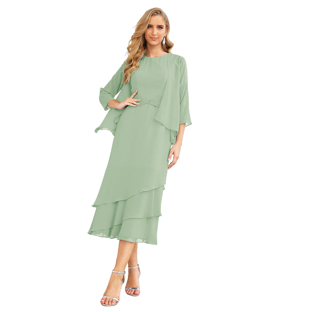 Sunnderly Chiffon Spring Mother of The Bride Dresses A-Line Plus Size for Women Formal Prom Gowns