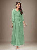 Vestido de gasa con lentejuelas en color ciruela