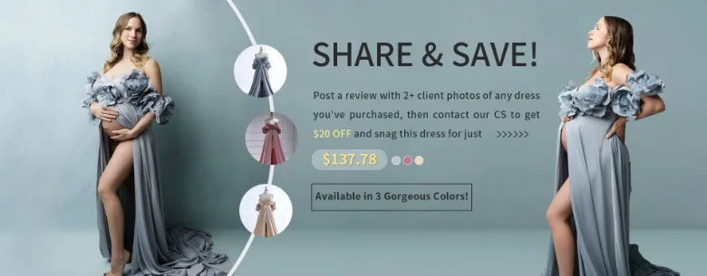 Stretchy Mesh Pearls Maternity Fitted Dress for Photoshoot SY0828