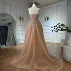 2025 Turquoise Strapless Mermaid Saudi Evening Dress Gown With Overskirt for Formal Occasion LA72880