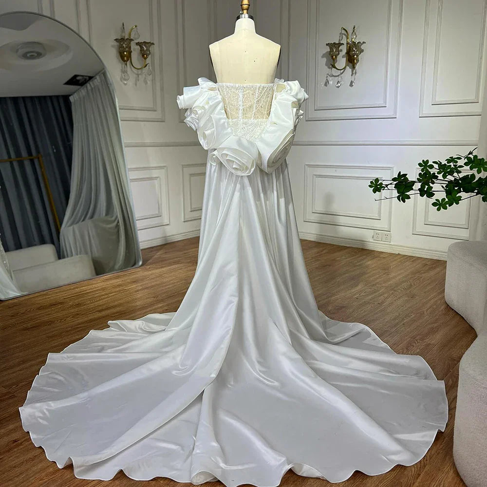 Vestido de noche largo estilo sirena con perlas y capa roja, ideal para ocasiones formales (2025, LA72585A) 