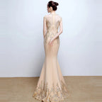 Evening Dress Sleeveless Sequins Robe De Soiree F111 Pearls Mermaid Party Gowns Floor Length Formal Prom Dress-payinti